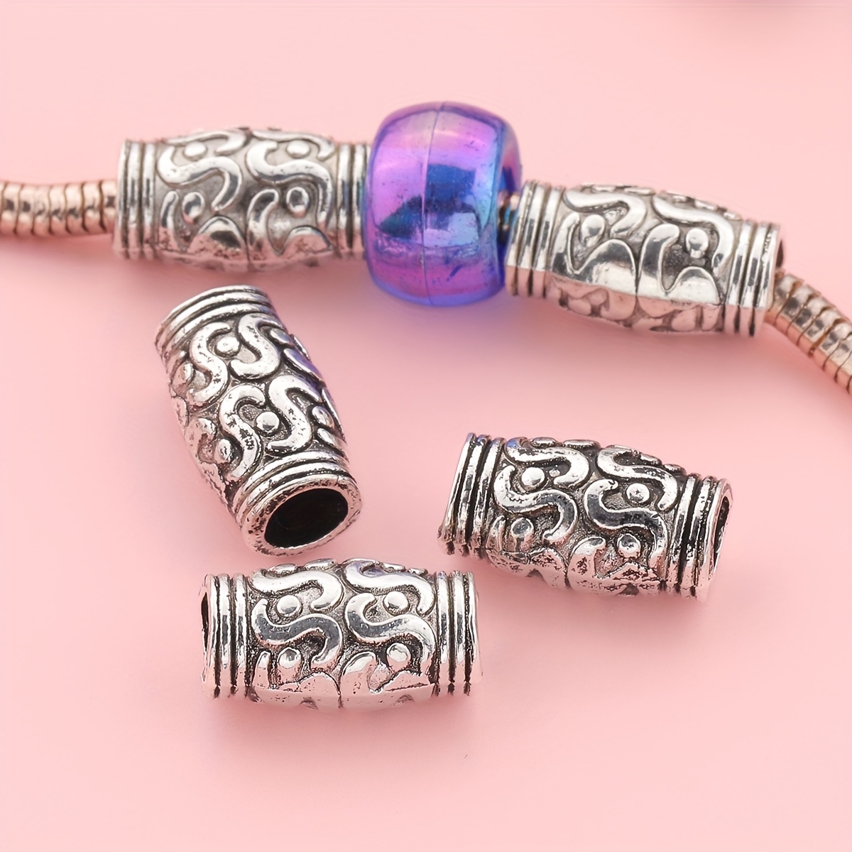 60pcs Tibetan Drum Spacer Beads for DIY Jewellery Making